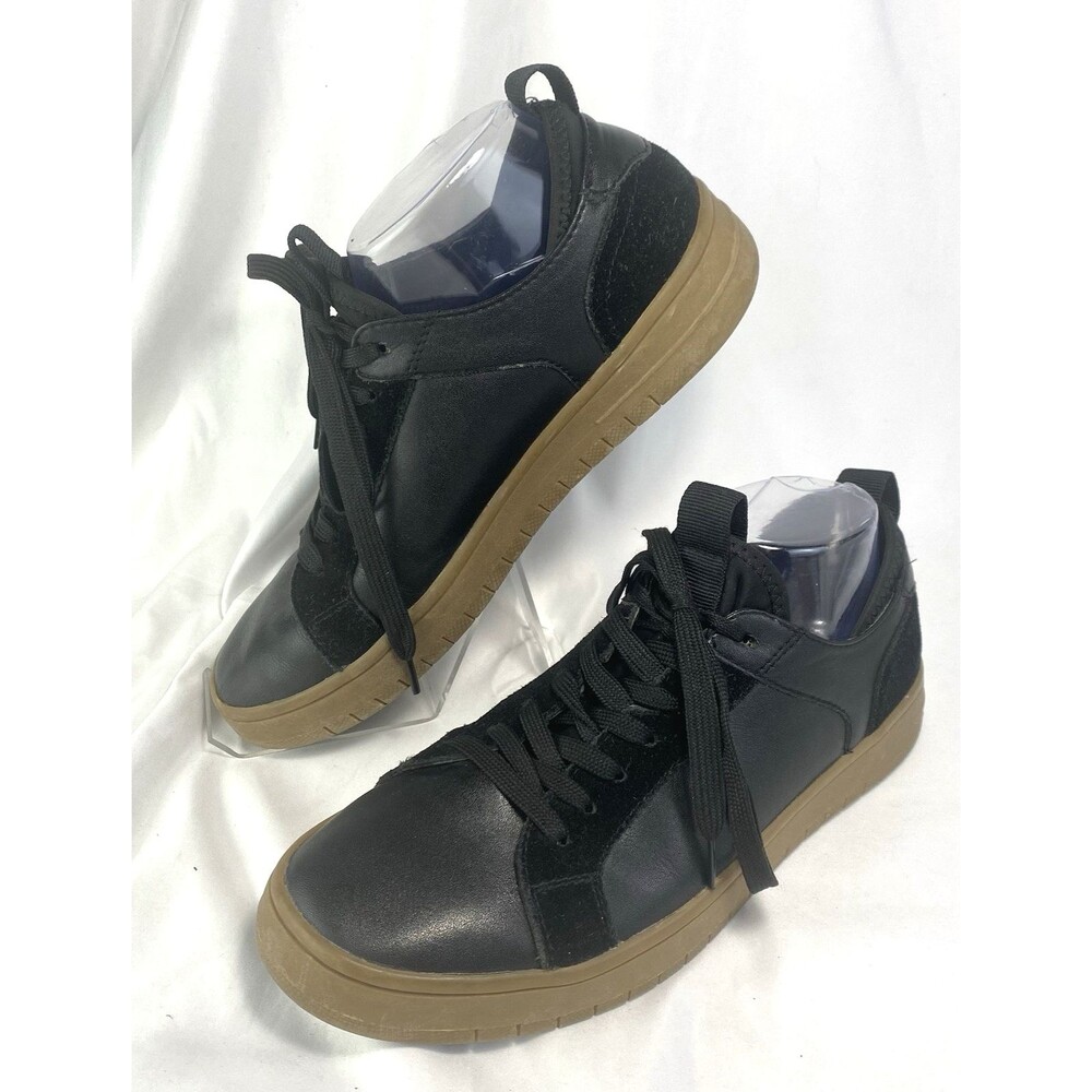 Bar III Ventura Men's Black Leather Sneaker Size US 8? 10" Inside Heel Toe FLAW